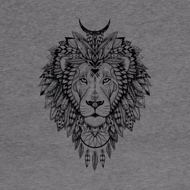 Totem Lion mandala in boho/ethnic/aztec style by fears